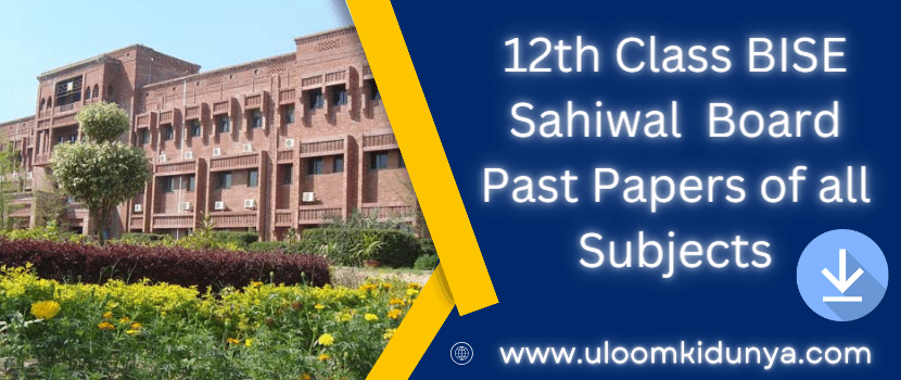 12th Class BISE Sahiwal Board Past Papers of all Subjects