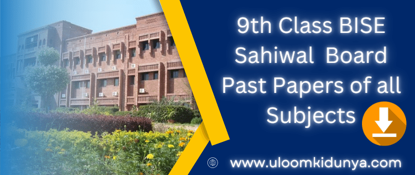 9th Class BISE Sahiwal Board Past Papers of all Subjects