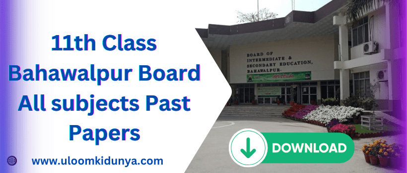 11th Class Bahawalpur Board All subjects Past Papers